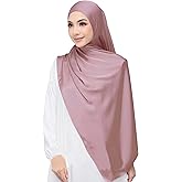 Lina & Lily Luxury Satin Hijab Head Scarf Shawl Wrap for Muslim Women Extra Long