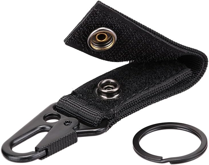 XTACER Tactical Molle Key Ring Gear Keeper Keychain Snap Secure Black