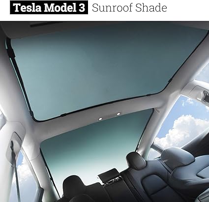 Bmzx Model 3 Car Sunroof Glass Shade Foldable Sunshade Heat