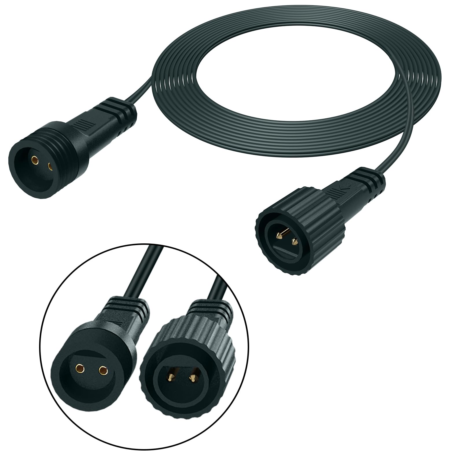 FFZZKJ 5M/16.4Ft String Lights Extension Cable for G40 Solar Lights Outdoor 2Pin IP65 Waterproof Extension Cord Anti-Corrosion for S14 Outdoor String Lights, Most LED Fairy Lights, etc.