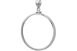 UNKNOWN Flintski Jewelry Morgan Silver Dollar Sterling Silver Diamond Cut Coin Bezel Frame Mount Pendant