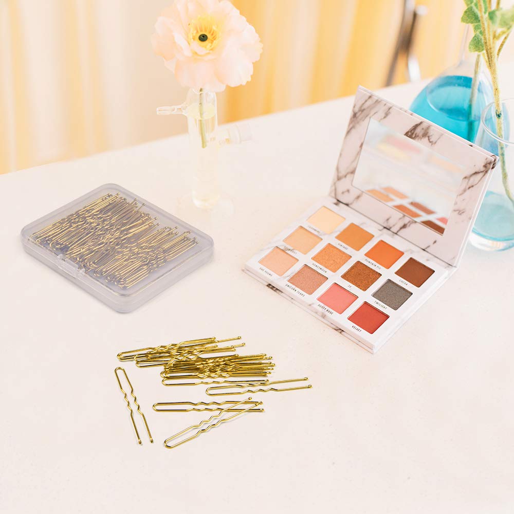 U Shaped Hair Pins, MORGLES Bun Hair Pins for Blonde with Box, 80-Count (Golden 2.4 inch) : Beauty