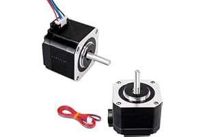 POJECITY Nema17 Stepper Motor Bipolar 42 Motor 4-Lead Wire with 1m Cable for CNC XYZ 3D Printer (33mm, 2Packs)
