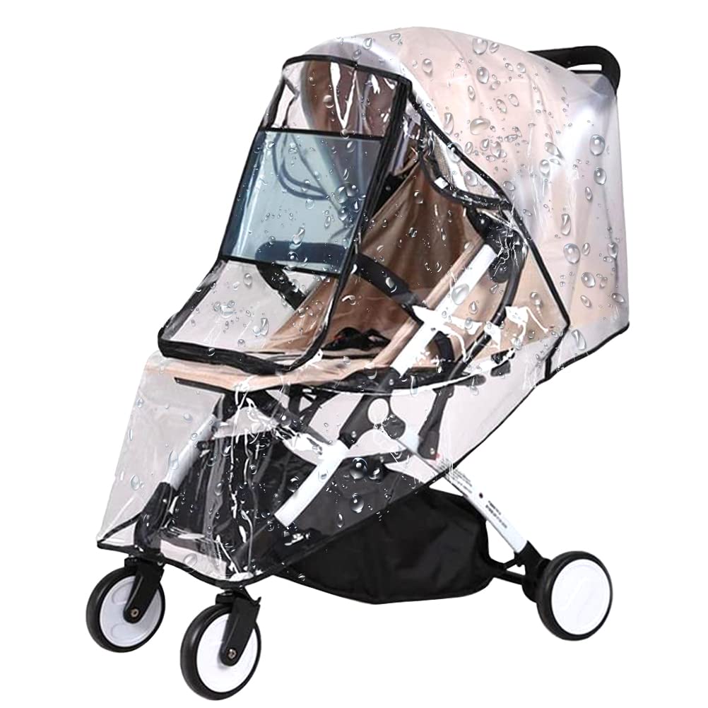 Universal Rain Cover for Pushchair Stroller, Universal Size Stroller Weather Shield with Insect Net, Baby Stroller Rain Cover Waterproof Windproof Dust Resistant