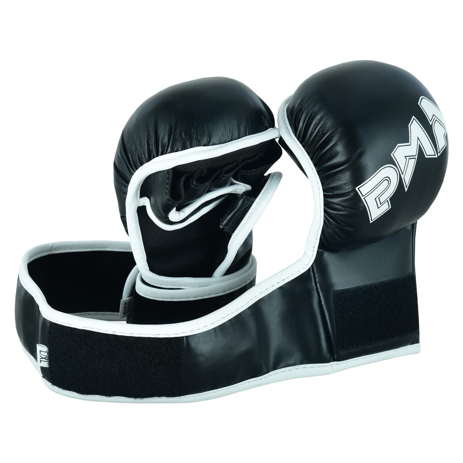 Playwell Elite Range : Childrens Kids MMA 7oz Safety sparring Fight Gloves - Black/White (XXL)