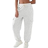 YIPINK Cargo Sweatpants for Women with Pockets Casual Baggy Joggers Pants Travel Outdooors Hiking Gym Workout Pants
