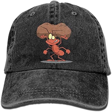 AOSHICO Ants Stone Plain Washed Dad Solid Cotton Polo Style Baseball Cap Hat Black