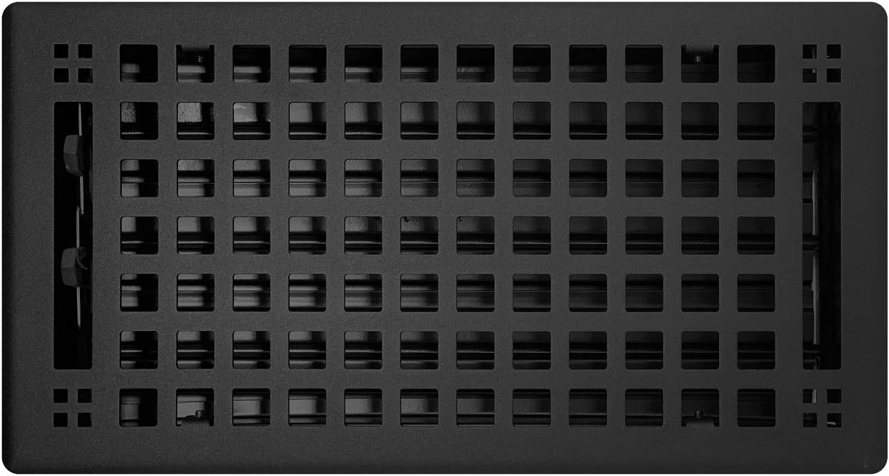 Registers, Grilles & Vents - Madelyn Carter 6 x 14 Artisan Flat Black Vent Covers, Steel (Overall Face Size: 7.5 x 15.5)