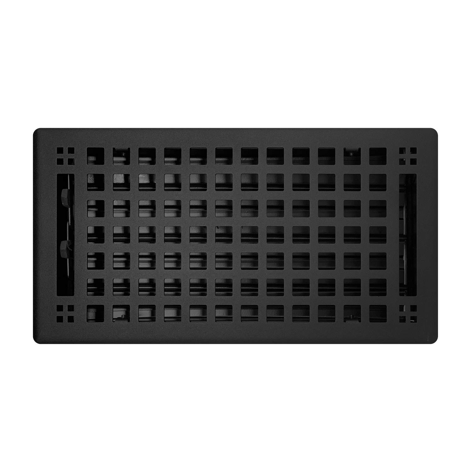Photo 1 of Madelyn Carter Contemporary Artisan Style Vent Cover, Solid Cast Steel Interior, Controls Air Flow, 6 x 14 inches (Overall Face: 7.5 x 15.25 inches), Black