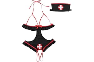 XINSHIDE Sexy Lingerie for Women Role Play Maid Outfit Cosplay Lingerie Bra and Panties Set Naughty Lace Babydolls Lingerie