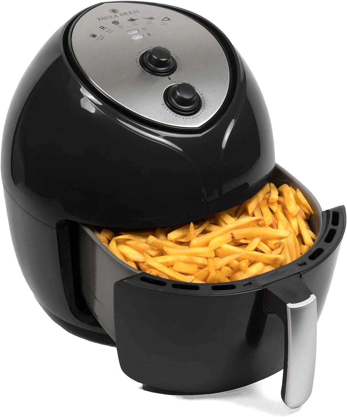 Amazon Com Paula Deen 9 5 Qt 1700 Watt Family Sized Air Fryer With Rapid Air Circulation System Single Basket System Ceramic Non Stick Coating Simple Knob Controls Timer With Automatic Shut Off 50 Air Fryer Recipes
