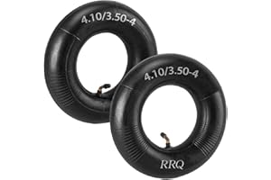 (2 Pack) RRQ 4.10/3.50-4 Tire Inner Tube with TR-87 Bent Valve Stem, 4.10/3.50-4 Heavy Duty Replacement Inner Tube for Wheelbarrows, Hand Trucks, Dollies, Wagon, Garden Carts, Lawn Mowers and More