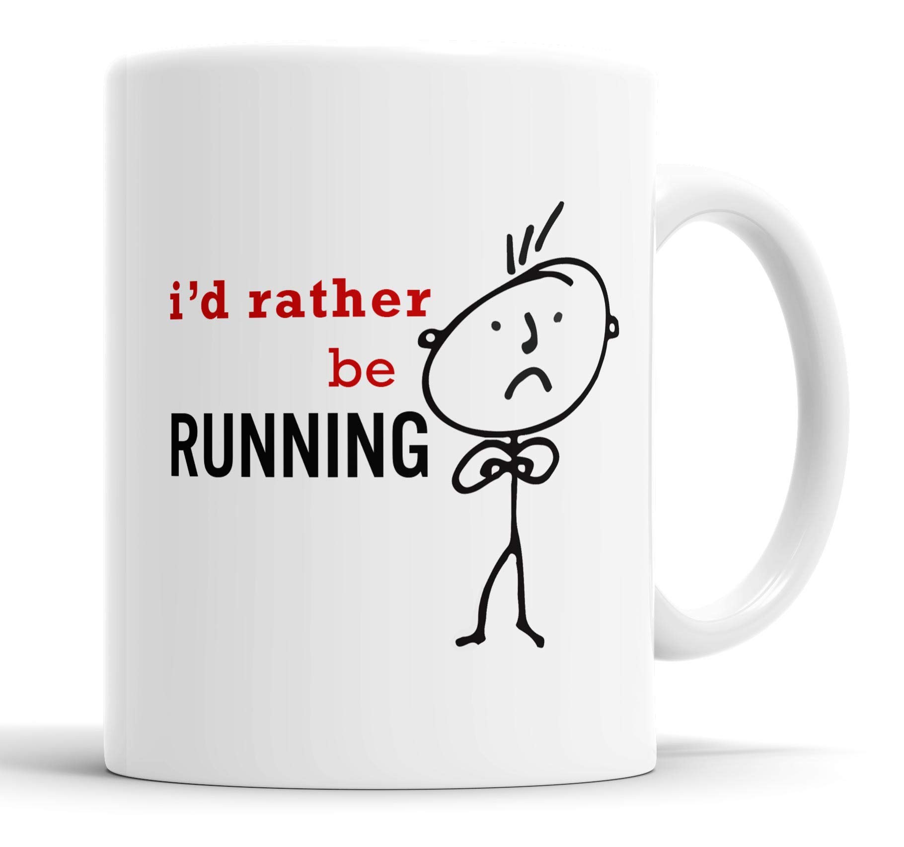 Faithful Prints Mens I'd Rather Be Running Mug Novelty Hobby Dad Brother Uncle Grandad Friend Funny Humour Gift Cup Birthday Christmas, Ceramic Mugs