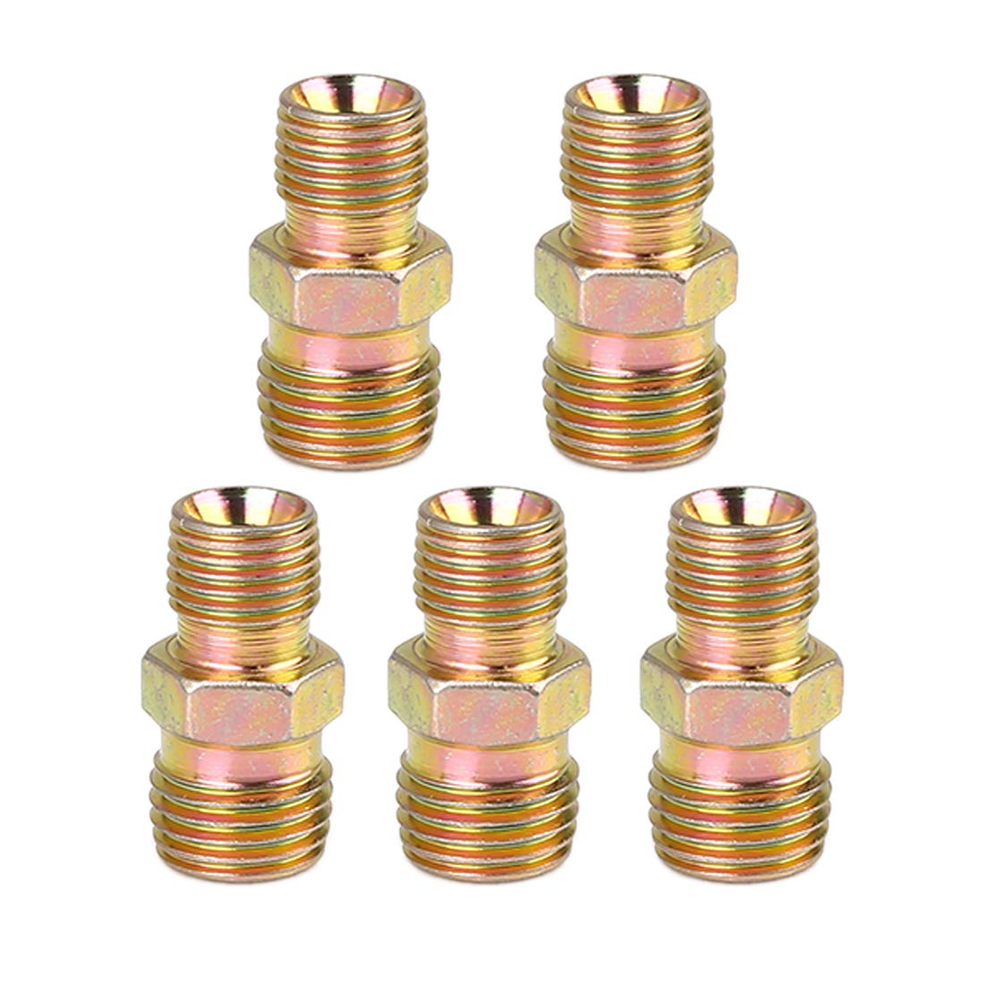 X AUTOHAUX 5pcs M10 to M12 x 1.25mm Male Air Hose Fitting Connector Adapter