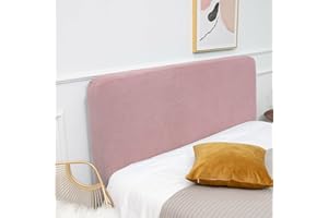 EFELIM Stretch Bed Headboard Slipcover for Full Queen Cal King Size, Jacquard Bed Headboard Cover Dustproof Protector Cover for Bedroom Decor (Pink,Queen:145-170cm/57-67in)