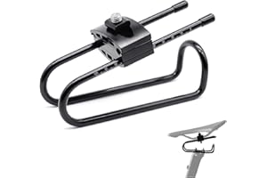 ZTZ Bicycle Seat Shock Absorber, 350LBS Capacity Alloy Spring Steel Shock Absorber for MTB Road Bike, Universal Bike Seat Suspension Post Damper (Black + Hook)