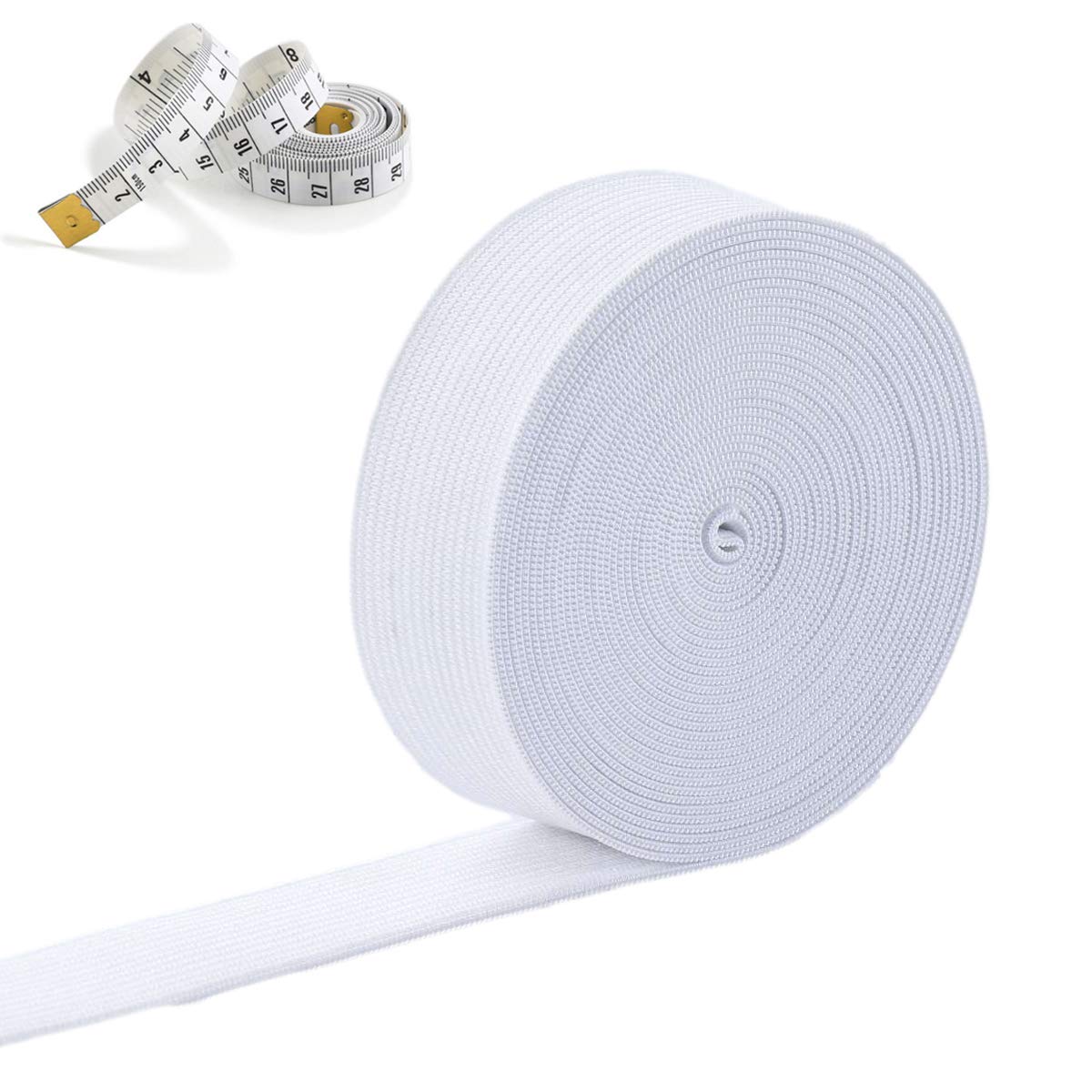 Suncoolla White 5M Long 50mm Wide Flat Elastic Band for DIY Webbing Garment Clothing Sewing Accessories (5M*50MM)