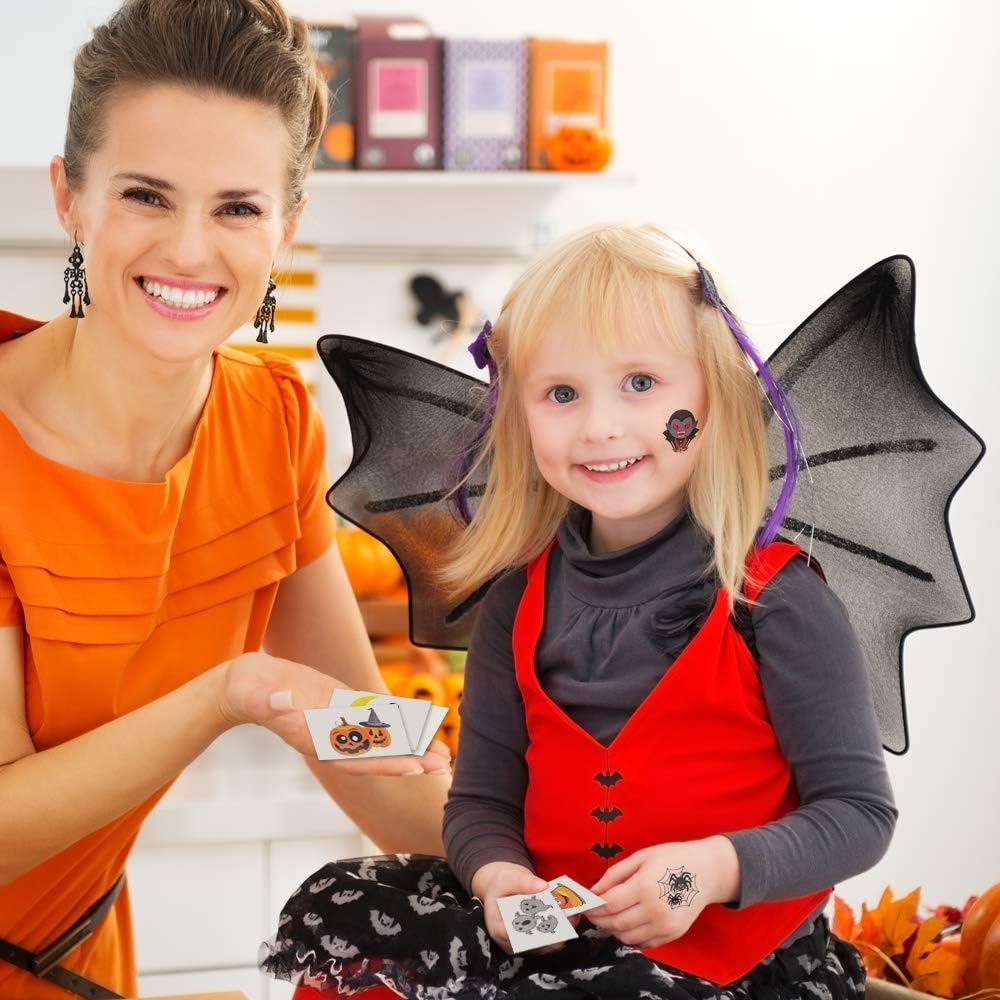 ArtCreativity Halloween Temporary Tattoos for Kids - Pack of 144 - 2 Inch Non-Toxic Tats Stickers for Boys and Girls, Best for Halloween Party Favors, Treats, Décor, Goodie Bags - 6 Assorted Designs - Designs may vary: Toys & Games