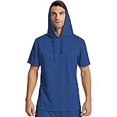 Mens Workout Athletic Hoodie Shirts Short Sleeve Lightweight Gym Muscle Fit Running T-Shirts Sweatshirt Hooded