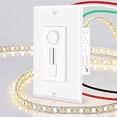 Greencycle 60W 24V LED Driver and Dimmer Switch, All-in-One 120V AC to 24V DC Transformer and Wall Dimmer Switch for 24V Single Color LED Strip Lights, Neutral Wire Required, ETL Listed