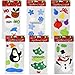 Gift Boutique 6 Christmas Window Gel Clings Happy Holiday Sticker Decal Decorations Includes Santa Snowman Winter Snowflakes Reindeer & Tree Ornaments For Seasonal Classroom Party Supplies Accessories