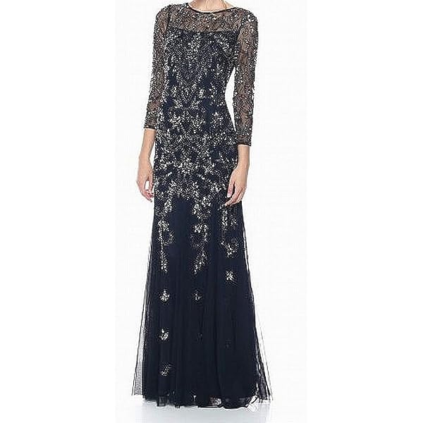 Amazon.com: Adrianna Papell Women's Beaded Illusion Column Gown, Light  Navy, 6 : Clothing, Shoes & Jewelry