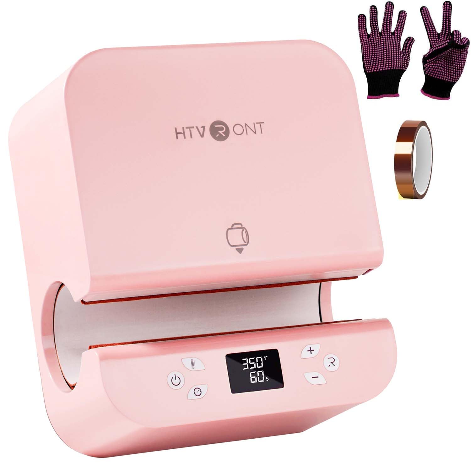 Photo 1 of ***FOR PARTS ONLY/NON-FUNCTIONAL*** HTVRONT Auto Tumbler Heat Press Machine - Mug Heat Press Heat Up Fast & Even, Professional Tumbler Press High-Security for 2.95-3.18inch Sublimation Tumblers, Cups, Glasses and Mugs (Pink)
