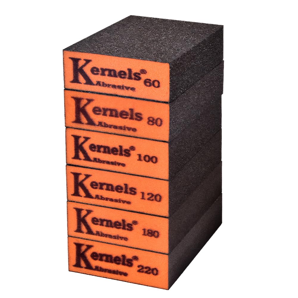 6pcs Sanding Blocks Reusable Sanding Sponges Blocks Pads Hand Sanding Block for Wood with 6 Grits(60/80/100/120/180/220) for Walls Sanding Sponge Wood Metal Wall Polish