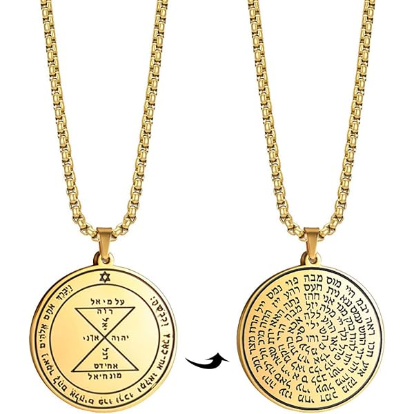 TEAMER Key Of Solomon Seal Pendant Necklace - Stainless Steel Pentacle Talisman Wiccan Jewelry For Men & Women - View #3