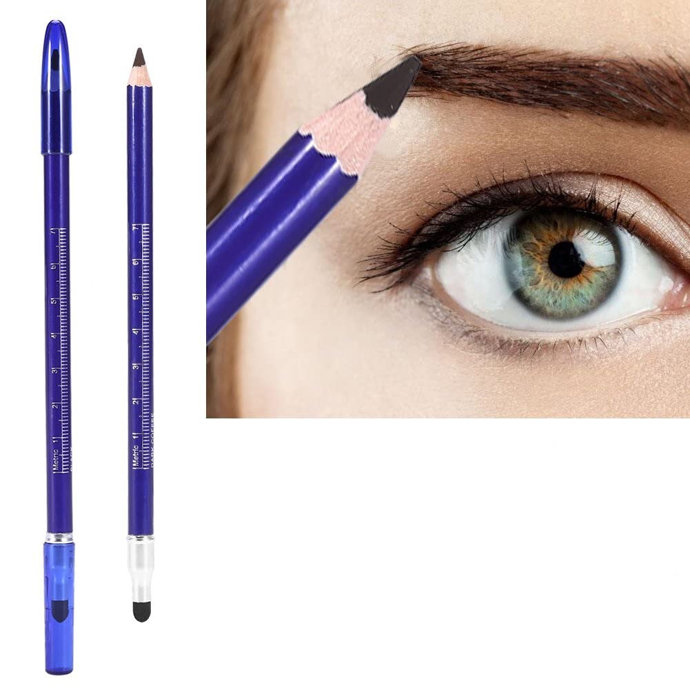 Water Proof Double Head Microblading Tattoo Eyebrow Pencil - Semi Permanent Positioning Tool for Flawless Brow Makeup (Black)