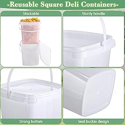 Mifoci 24 Pcs Plastic Food Containers Ice Cream
