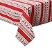 Aprikose Nordic Christmas Square Linen Tablecloth 55x55-Inch for Dinning Room