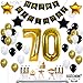 Gold 70th Birthday Decorations for Men Kit – Large, 40 Inch | Black and Gold Happy Birthday Banner with Mylar Star and Latex Balloons | Gold 70 Balloon Numbers for 70 Birthday Party Decorations Set