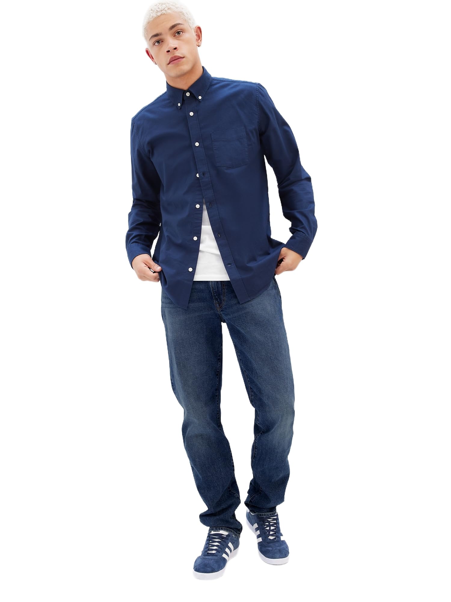 GAP Mens Straight Fit Jeans, Medium WASH, 40X32