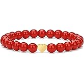 GolbalJew Healing Bracelet For Women Anxiety Beaded Bracelets Jewelry Healing Stone Crystal Bracelet Stress Relief Yoga Beads Chakra Bracelets Gifts For Women Pink, Red Stone