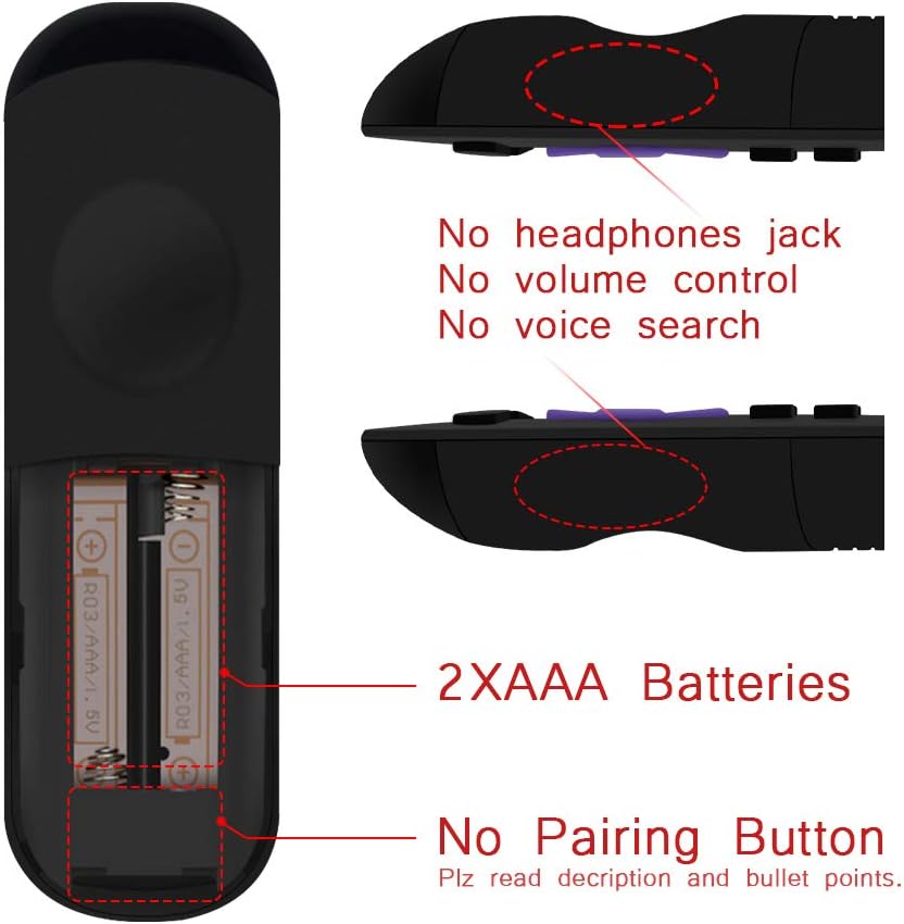 Gvirtue Replacement Lost Remote Control Compatible with Roku 1, Roku 2, Roku 3, Roku 4, (HD, LT, XS, XD), Roku Express. Do NOT Support Roku Stick, Roku Premiere, Roku Ultra, Roku TV or Roku Game: Electronics