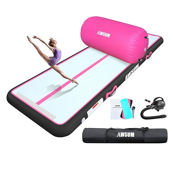 AWSUM 13FT GYMNASTICS MAT WITH AIR ROLLER TUMBLING...
