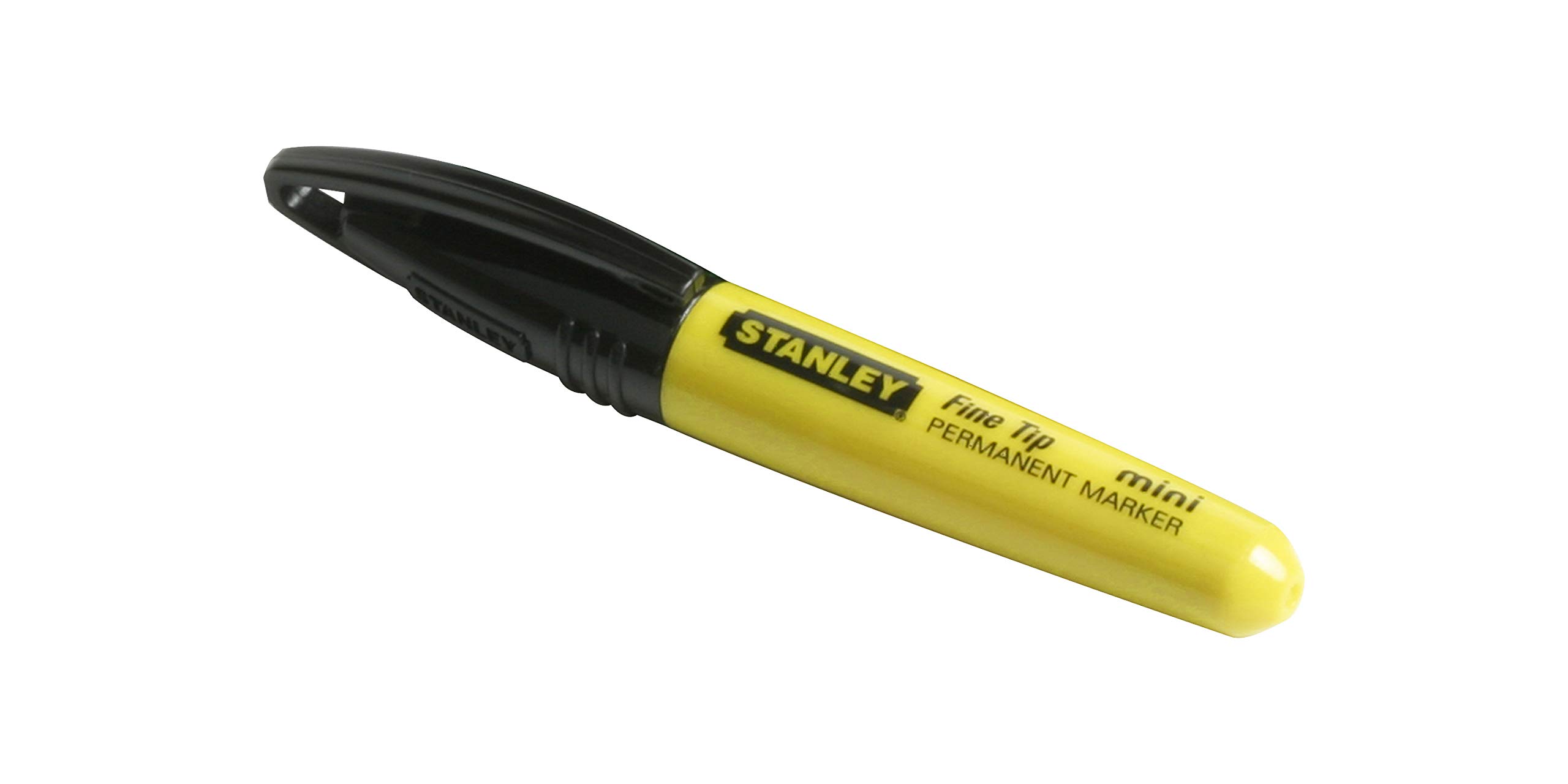 STANLEY 1-47-324 Marcador Mini Punta fina Color Negro x 72 (contenedor), Black, Yellow