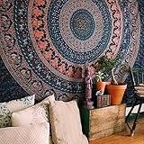 Bless International Indian-Hippie-Gypsy Bohemian-Psychedelic Cotton-Mandala Wall-Hanging-Tapestry-Multi-Color Large-Mandala Hippie-Tapestry (Twin(54x72 Inches))