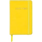 C.R. Gibson Yellow Leatherette "Good Vibes" Small Journal Notebook for Girls, 3.5" W x 5.5" L, 192