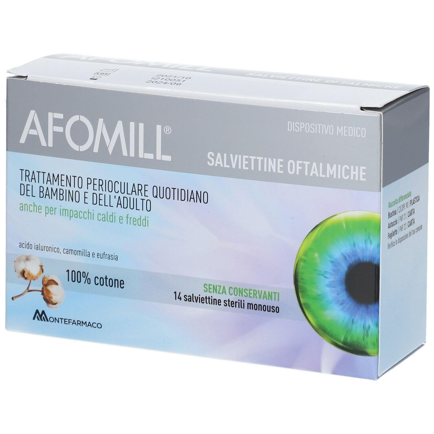Montefarmaco Otc Afomill Ophthalmic Wipes 14 Pieces