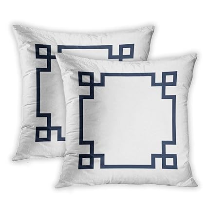 Amazon Com Lichtion Set Of 2 Throw Pillow Covers Navy Blue And