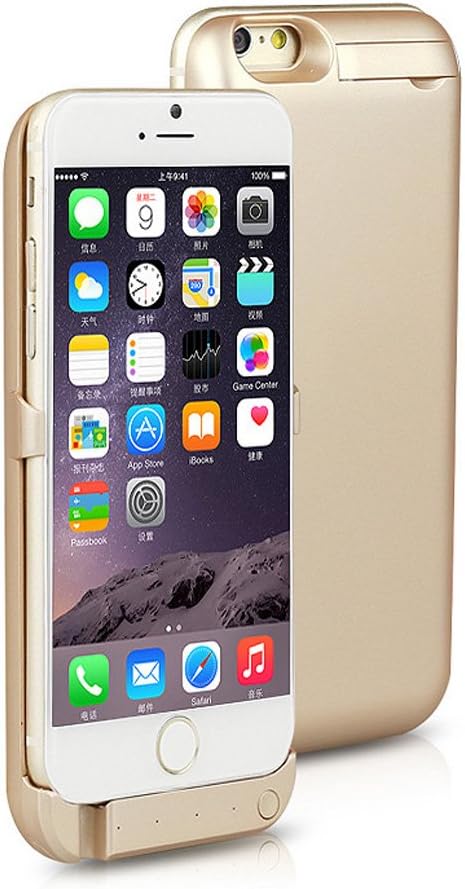 Airmesh 10000mAh Battery Charging Case for Iphone 6 6s 4.7 inch, Portable Rechargeable Power Bank Case Protective with Kickstand and LED Indicators -Gold
