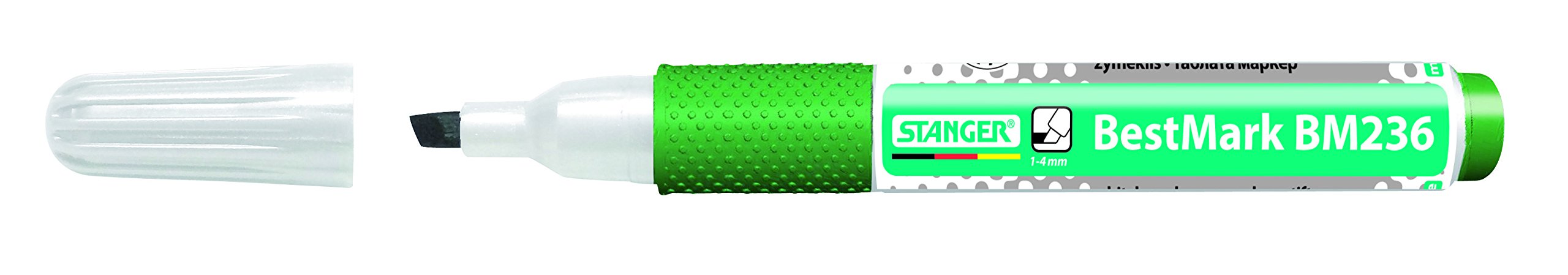 Stanger 714013 Soft Grip Board Marker BM Chissel 236, Green