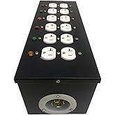 JUNMAN 6 Channel L14-30 to 12 Edison Power Distro Distributor Box for Stage DJ Lighting Party Event Show