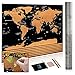 Scratch Off World Map - Colorful and Detailed Scratchable Map With US States and Country Flags. Big Size with Black Background - Includes Unique Accessories. Memorable Travelers Gift By Go Explorers