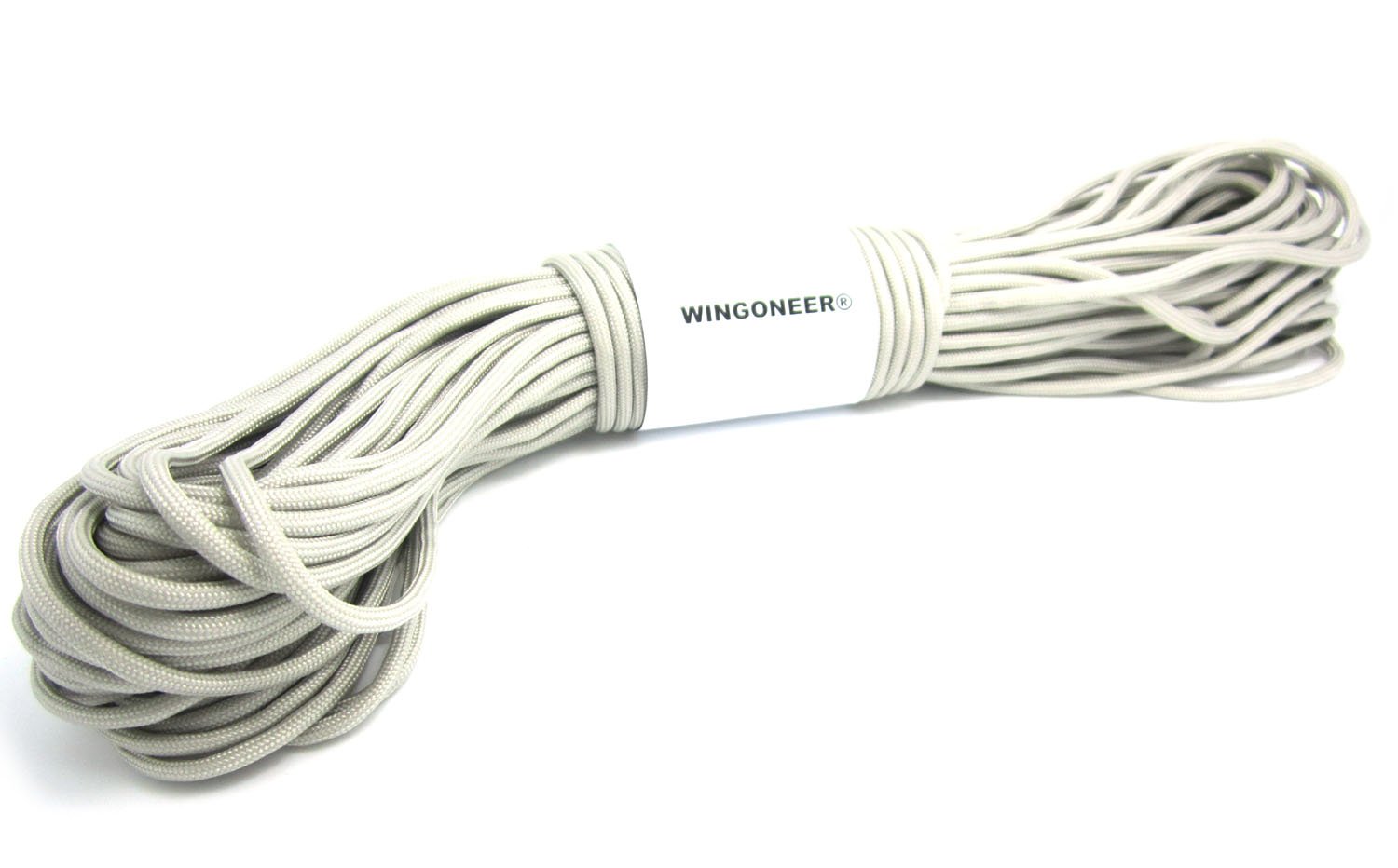 WINGONEER® 550 Paracord Mil Spec Type III 7 strand parachute cord Light Grey 100 feet