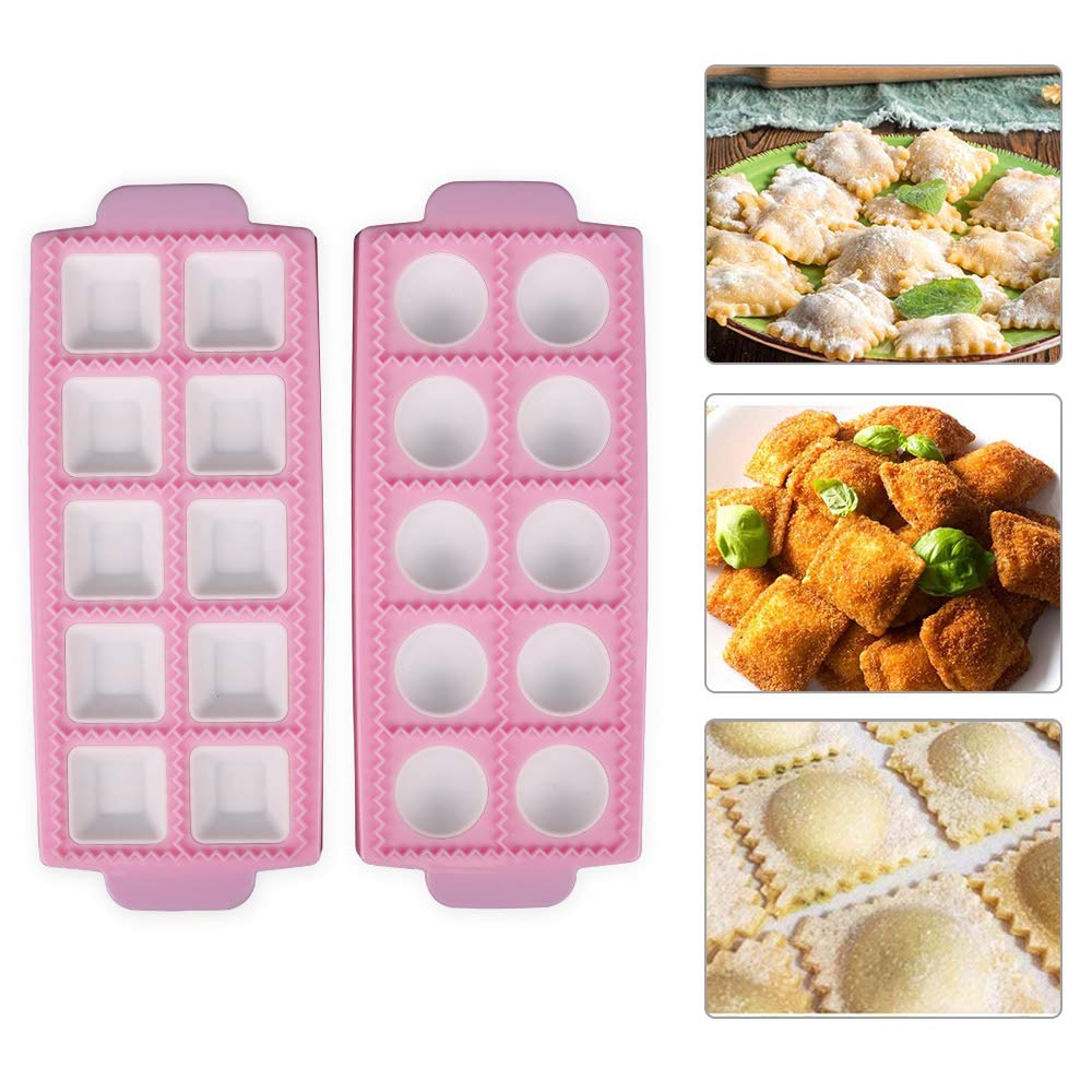 Dumpling Pie Ravioli Mould, 2 Piece Ravioli Plate Moulds, Tools for Round Ravioli Dumpling Pasta Mould, for Making Ravioli, Pies, Dumplings, Pasta or Biscuits