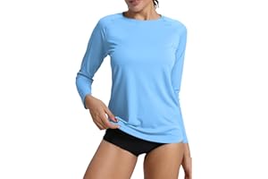 KINSWT Women's UPF 50+ Rash Guard Long Sleeve Sun Protection UV SPF Shirts Quick Dry Lightweight Fishing Swim T-Shirts
