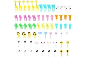 68 PCS Animal Food Picks for Kids, PIVHWIR Picks Bento Box Fruit Picks Mini Fork Picks Little Reusable Cute Food Toothpicks F